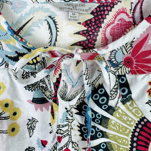 Hester & Orchard Floral Linen Blend Blouse - Picture 3 of 8